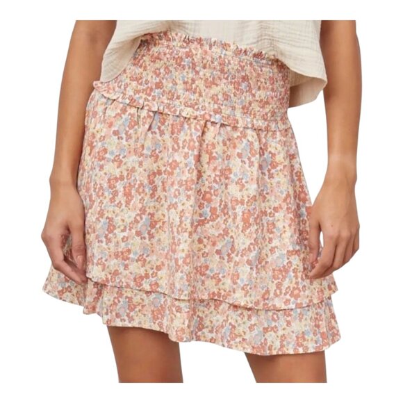 NWT Rails Addison Tiered Mini Skirt in Multi Wildflower Cottagecore Women's M - Picture 1 of 9